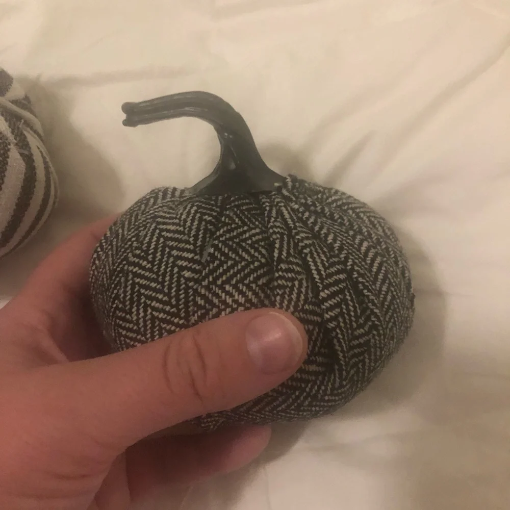 Set of Three Decorative Pumpkins 🤍🖤🎃